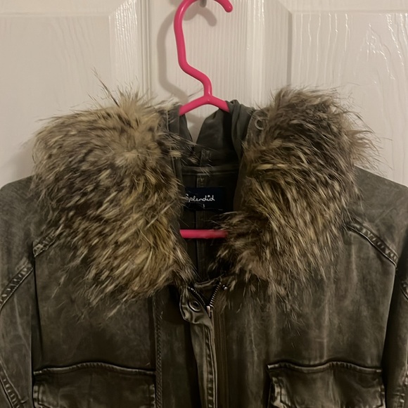 Splendid Dune Faux Fur Jacket Sateen - Picture 8 of 12